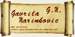 Gavrila Marinković vizit kartica